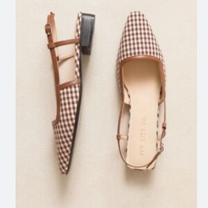 Ivy City Co Brown Flats with Classic Checkered Design Sz 10 NWOT Vacation Preppy